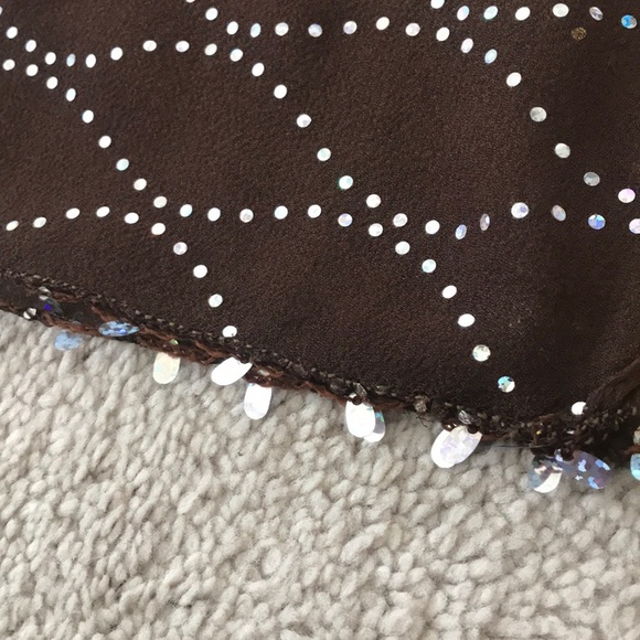 Brown and Silver Sheer Scarf EUC - Picture 5 of 7
